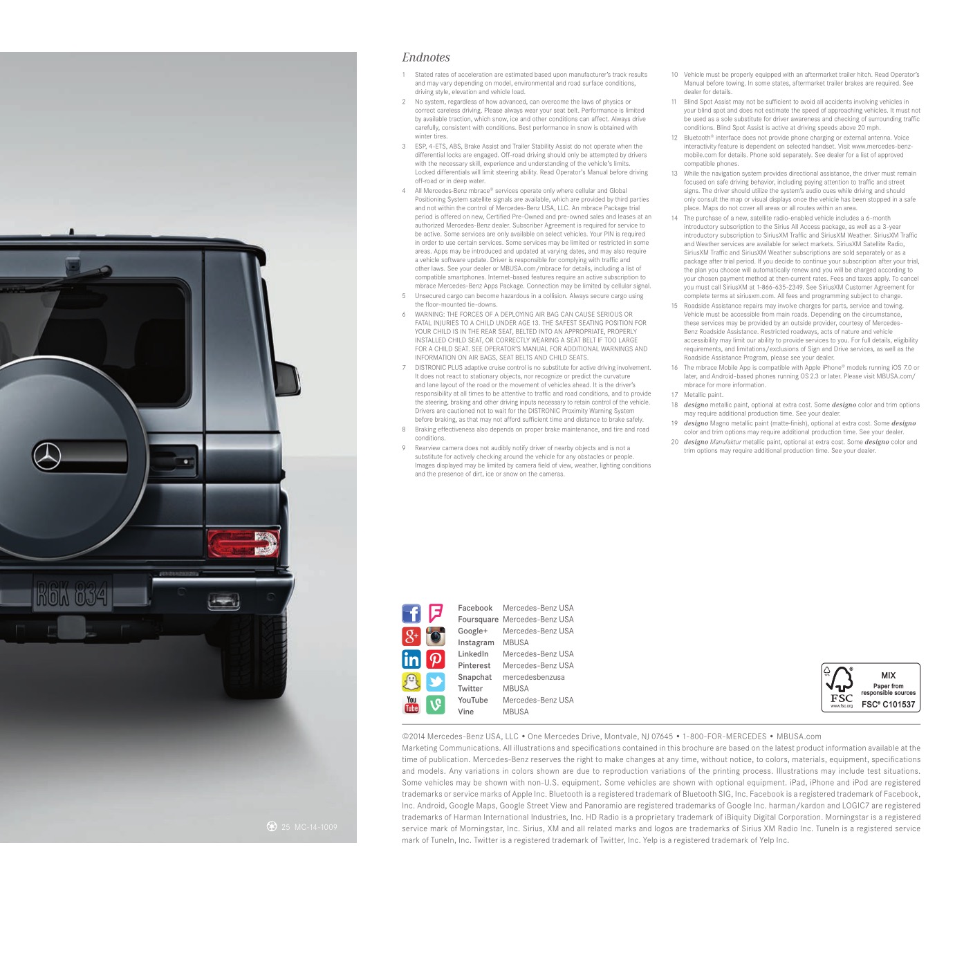 2015 Mercedes-Benz G-Class Brochure Page 16